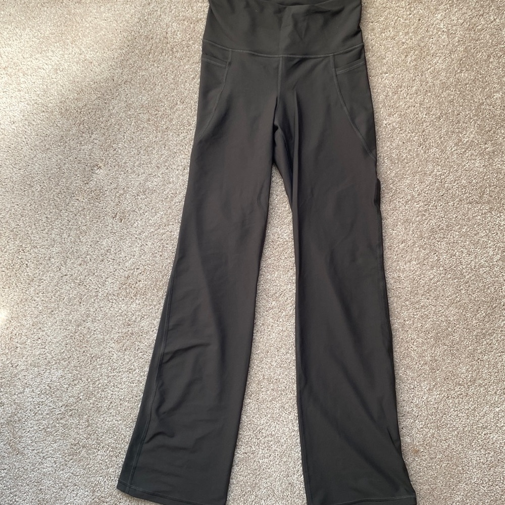 Green Flare Leggings